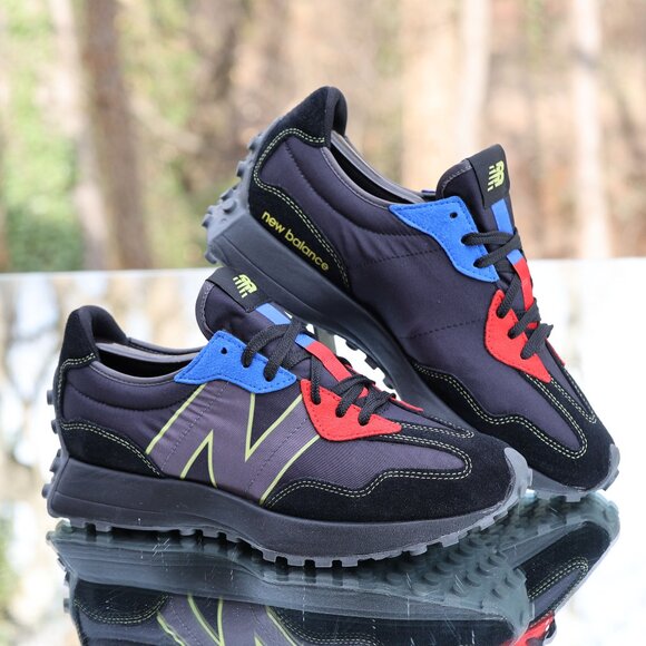 New Balance 327 Black Red Blue - Picture 1 of 12
